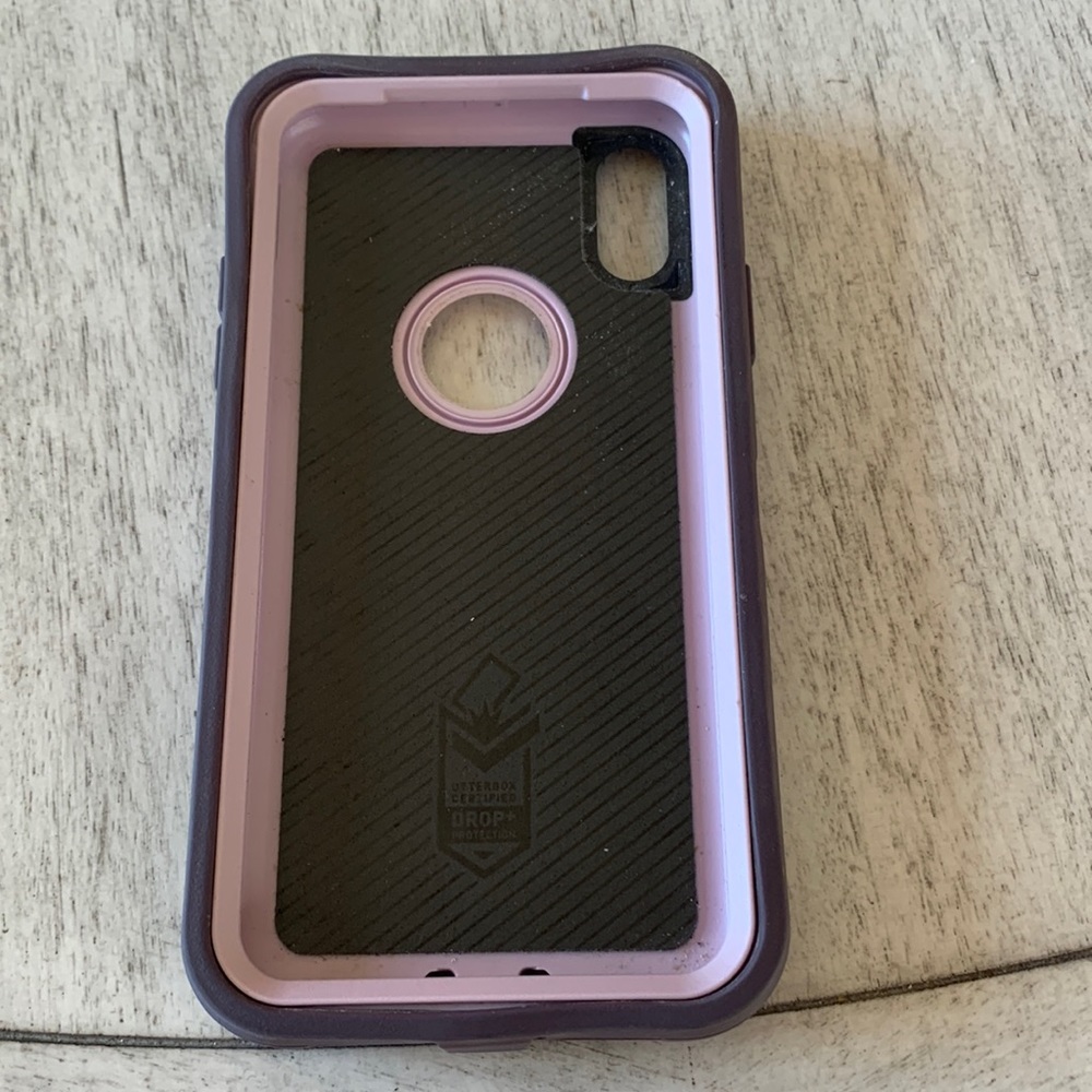 Otter box IPhone XR 2 piece purple defender case.